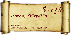 Veszely Árpád névjegykártya