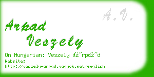 arpad veszely business card